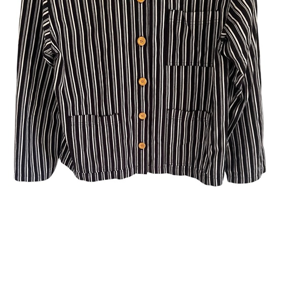Big Bud Press Black White Striped Work Jacket Unisex S - Picture 4 of 11